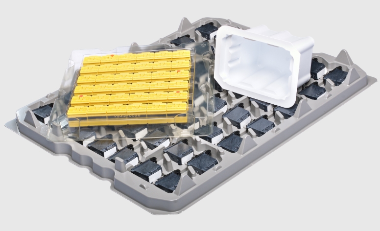Industrial Shipping Trays featuring cavities for parts